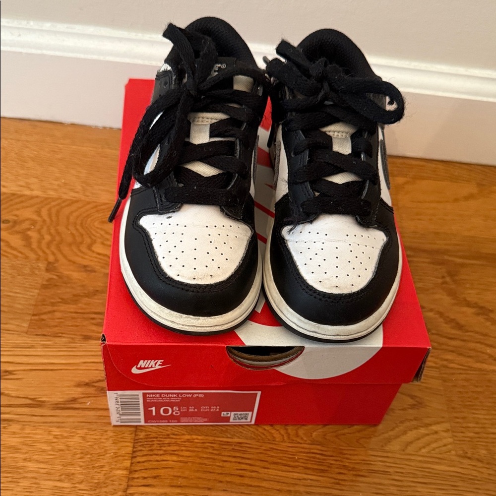 Nike Kids Panda Black and White Low-Top Dunk Sneakers